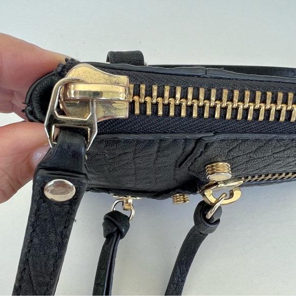 BOTKIER Logan Convertible Wristlet Black Pebbled Leather Shoulder Bag Crossbody - Picture 16 of 16